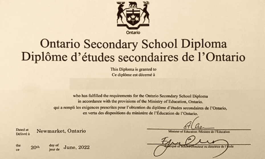 OSSD Diploma