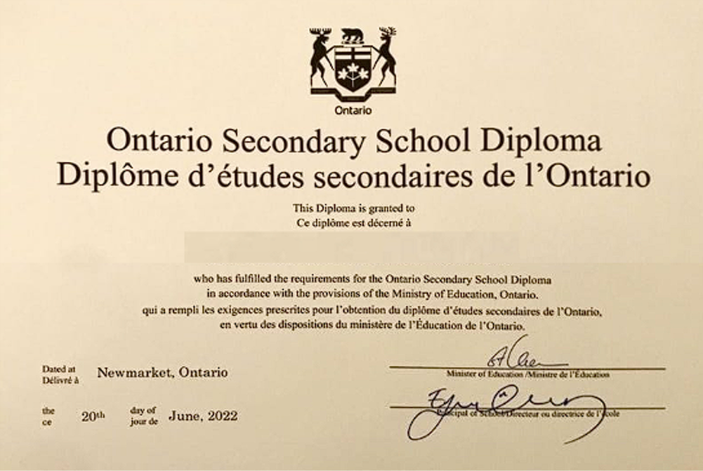 OSSD Diploma